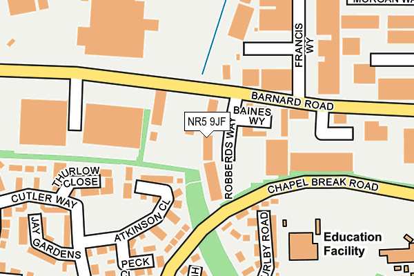 NR5 9JF map - OS OpenMap – Local (Ordnance Survey)