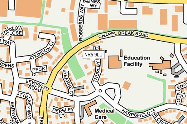 NR5 9LU map - OS OpenMap – Local (Ordnance Survey)