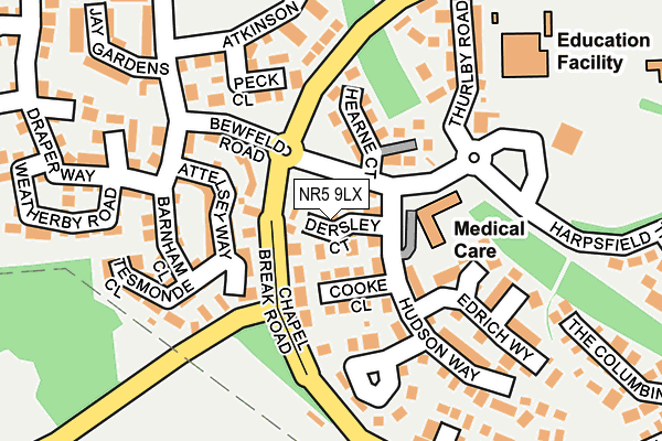 NR5 9LX map - OS OpenMap – Local (Ordnance Survey)
