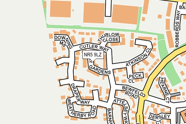 NR5 9LZ map - OS OpenMap – Local (Ordnance Survey)