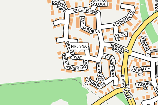 NR5 9NA map - OS OpenMap – Local (Ordnance Survey)