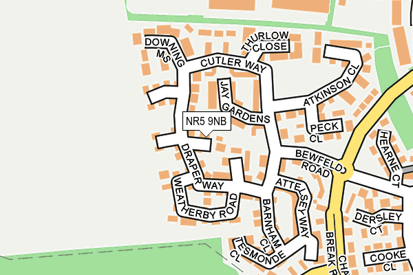 NR5 9NB map - OS OpenMap – Local (Ordnance Survey)