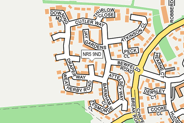 NR5 9ND map - OS OpenMap – Local (Ordnance Survey)