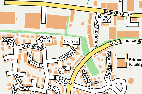 NR5 9NE map - OS OpenMap – Local (Ordnance Survey)