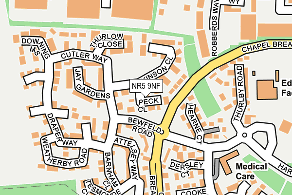 NR5 9NF map - OS OpenMap – Local (Ordnance Survey)