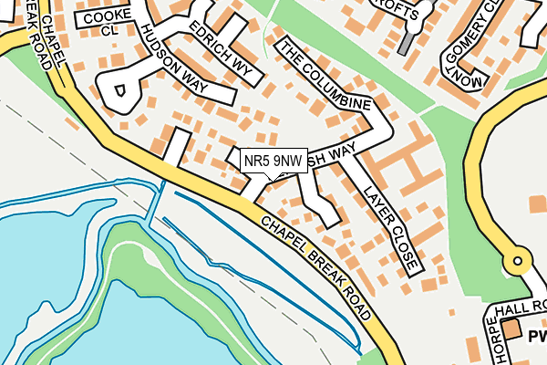 NR5 9NW map - OS OpenMap – Local (Ordnance Survey)