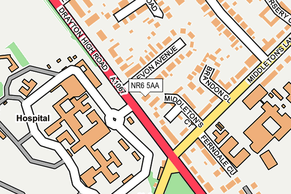 NR6 5AA map - OS OpenMap – Local (Ordnance Survey)