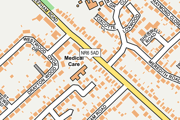NR6 5AD map - OS OpenMap – Local (Ordnance Survey)