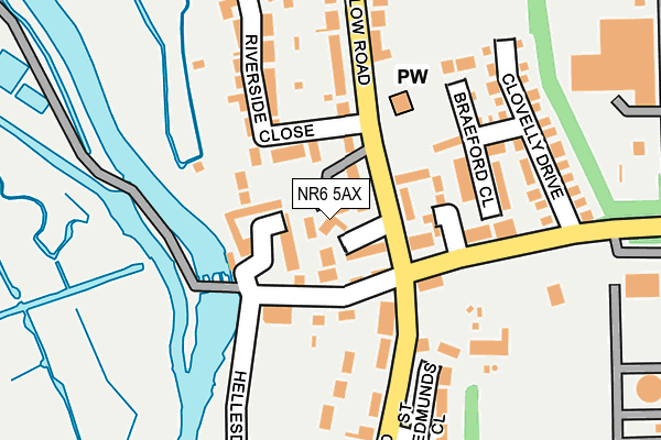 NR6 5AX map - OS OpenMap – Local (Ordnance Survey)