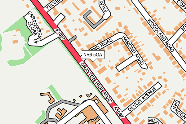 NR6 5GA map - OS OpenMap – Local (Ordnance Survey)