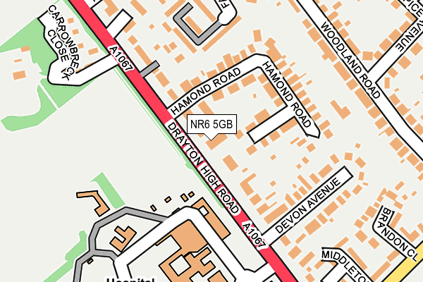 NR6 5GB map - OS OpenMap – Local (Ordnance Survey)