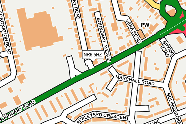 NR6 5HZ map - OS OpenMap – Local (Ordnance Survey)
