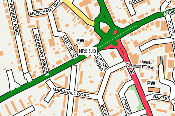 NR6 5JQ map - OS OpenMap – Local (Ordnance Survey)