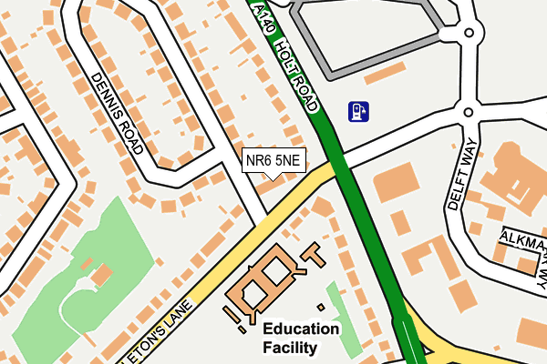 NR6 5NE map - OS OpenMap – Local (Ordnance Survey)