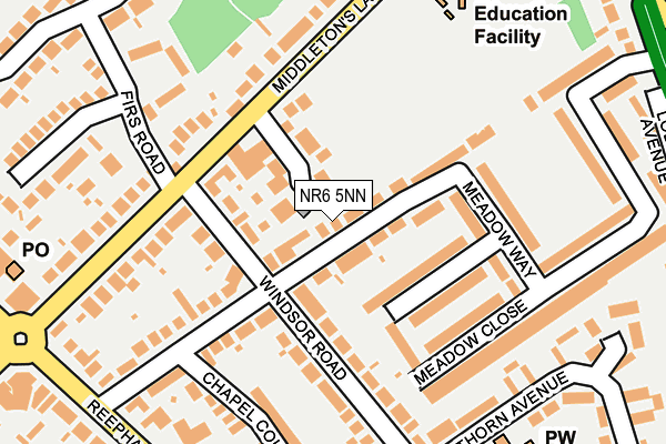NR6 5NN map - OS OpenMap – Local (Ordnance Survey)