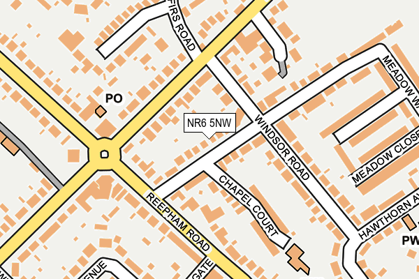 NR6 5NW map - OS OpenMap – Local (Ordnance Survey)