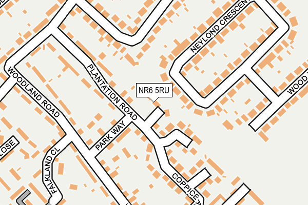 NR6 5RU map - OS OpenMap – Local (Ordnance Survey)