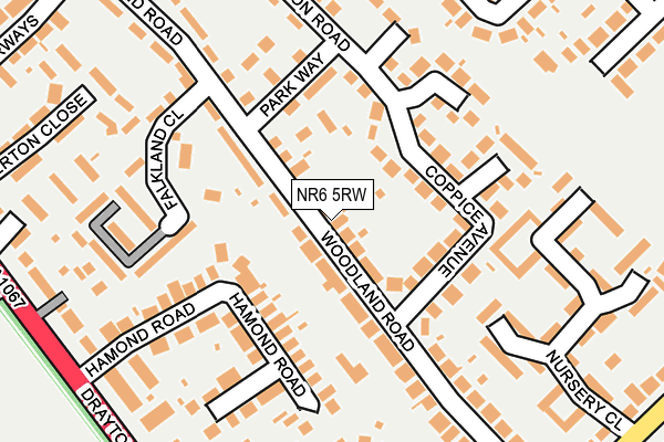 NR6 5RW map - OS OpenMap – Local (Ordnance Survey)