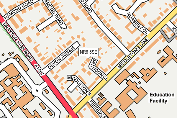 NR6 5SE map - OS OpenMap – Local (Ordnance Survey)