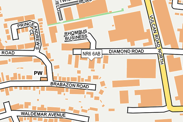 NR6 6AB map - OS OpenMap – Local (Ordnance Survey)