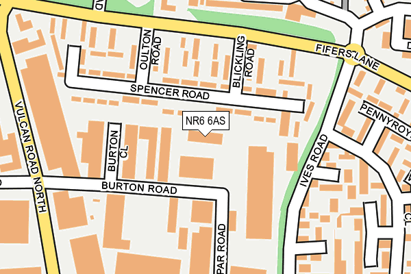 NR6 6AS map - OS OpenMap – Local (Ordnance Survey)