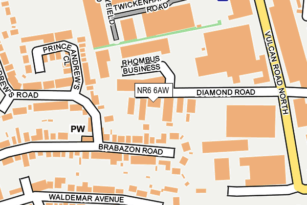 NR6 6AW map - OS OpenMap – Local (Ordnance Survey)