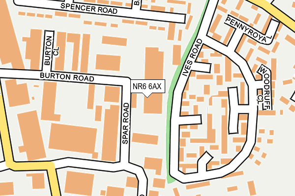 NR6 6AX map - OS OpenMap – Local (Ordnance Survey)