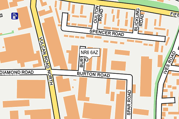 NR6 6AZ map - OS OpenMap – Local (Ordnance Survey)