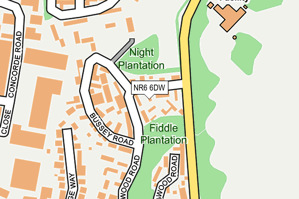 NR6 6DW map - OS OpenMap – Local (Ordnance Survey)