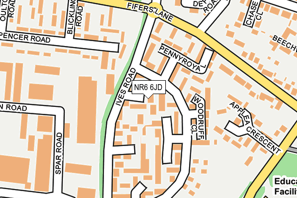 NR6 6JD map - OS OpenMap – Local (Ordnance Survey)