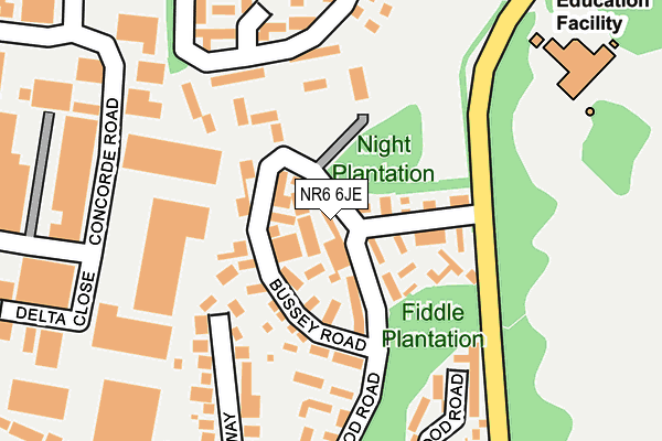 NR6 6JE map - OS OpenMap – Local (Ordnance Survey)