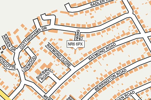 NR6 6PX map - OS OpenMap – Local (Ordnance Survey)