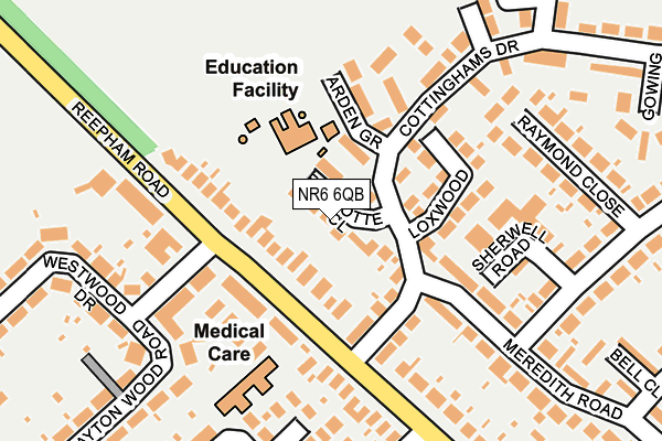 NR6 6QB map - OS OpenMap – Local (Ordnance Survey)