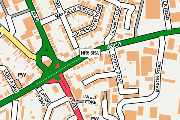 NR6 6RA map - OS OpenMap – Local (Ordnance Survey)
