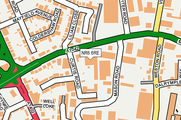 NR6 6RE map - OS OpenMap – Local (Ordnance Survey)