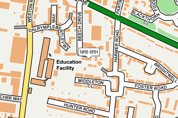 NR6 6RH map - OS OpenMap – Local (Ordnance Survey)