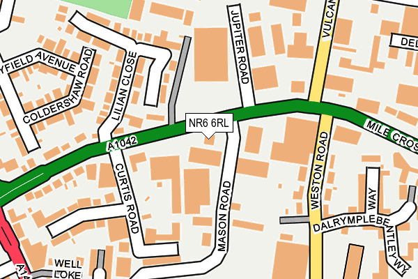 NR6 6RL map - OS OpenMap – Local (Ordnance Survey)