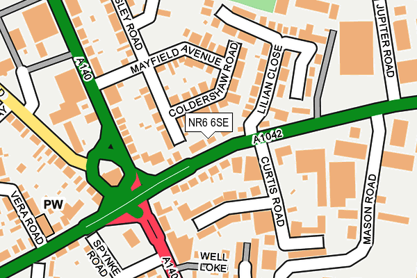 NR6 6SE map - OS OpenMap – Local (Ordnance Survey)