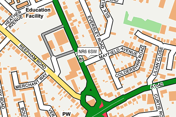 NR6 6SW map - OS OpenMap – Local (Ordnance Survey)