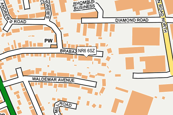 NR6 6SZ map - OS OpenMap – Local (Ordnance Survey)