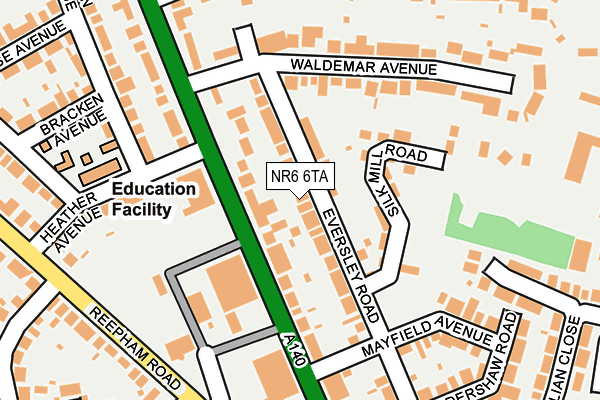 NR6 6TA map - OS OpenMap – Local (Ordnance Survey)