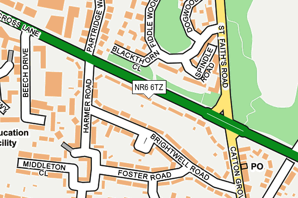 NR6 6TZ map - OS OpenMap – Local (Ordnance Survey)