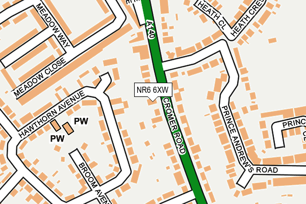 NR6 6XW map - OS OpenMap – Local (Ordnance Survey)