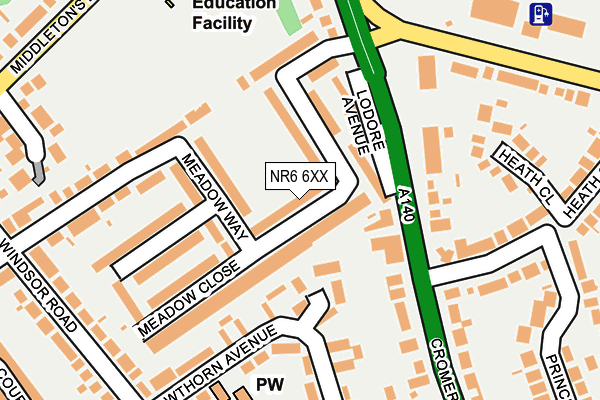 NR6 6XX map - OS OpenMap – Local (Ordnance Survey)