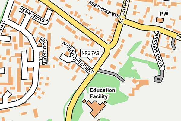 NR6 7AB map - OS OpenMap – Local (Ordnance Survey)