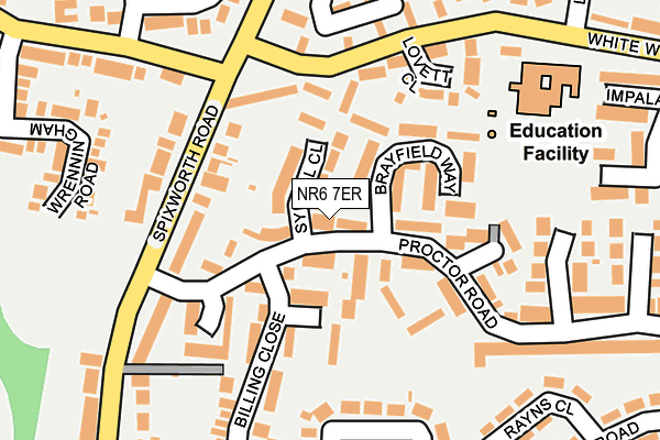 NR6 7ER map - OS OpenMap – Local (Ordnance Survey)