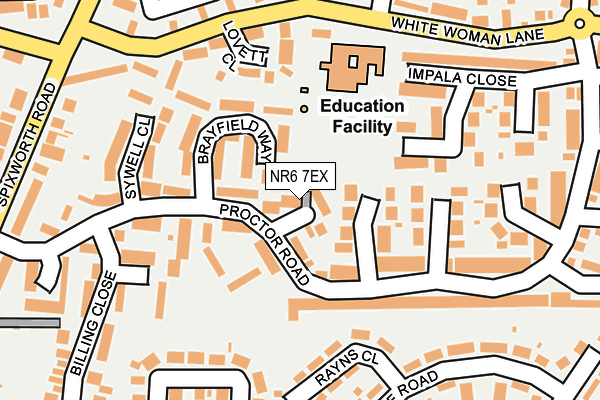 NR6 7EX map - OS OpenMap – Local (Ordnance Survey)