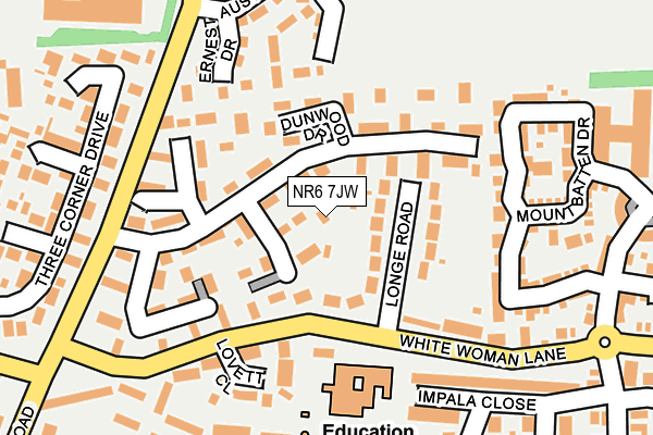 NR6 7JW map - OS OpenMap – Local (Ordnance Survey)