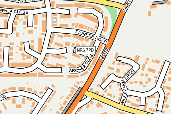NR6 7PD map - OS OpenMap – Local (Ordnance Survey)
