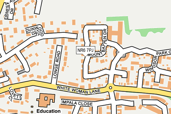 NR6 7PJ map - OS OpenMap – Local (Ordnance Survey)